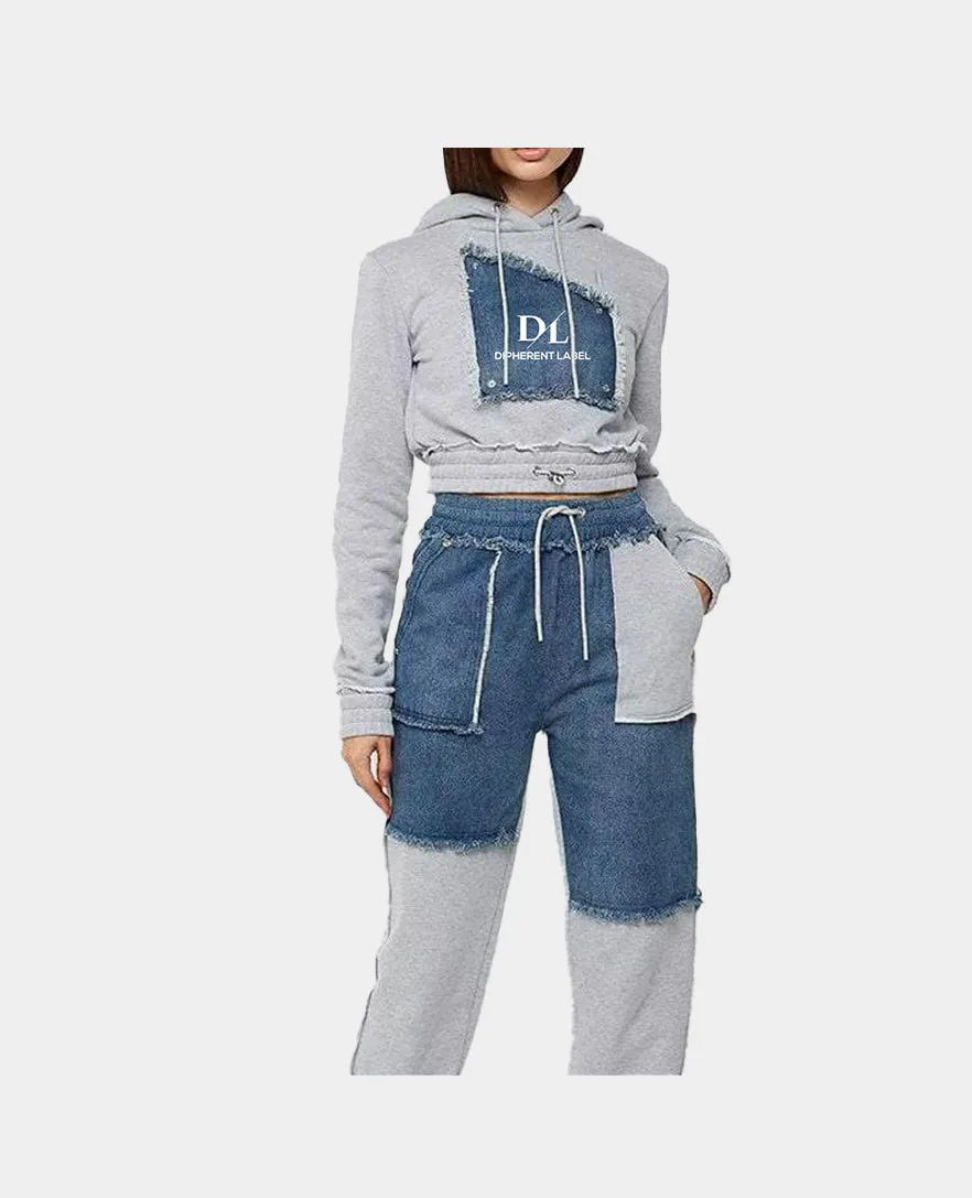 Denim Inside Out Sweatpants