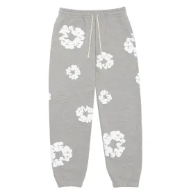 Denim Tears Grey Cotton Wreath Sweatpants for Comfort and Style