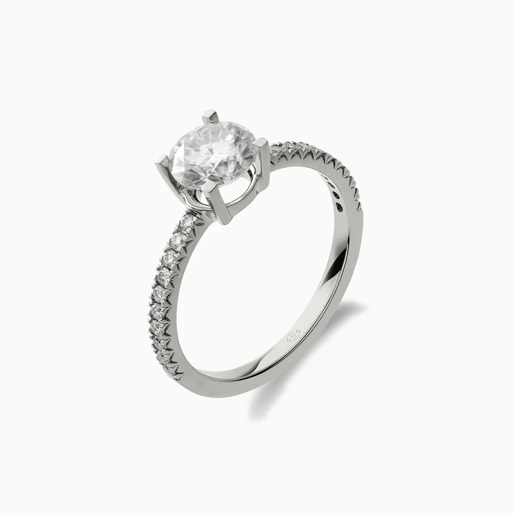 Diamond2 Solitaire Claw Set Ring with Embellished band