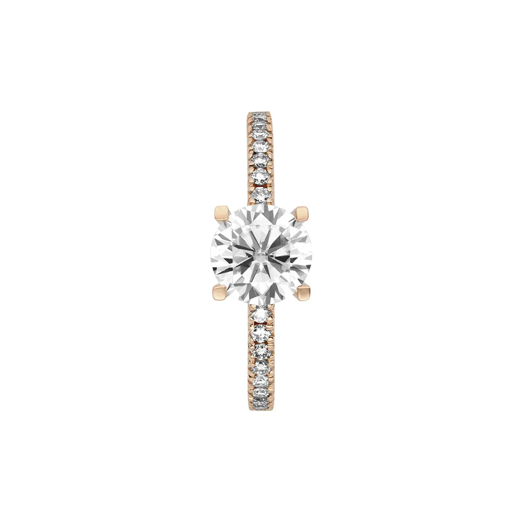 Diamond2 Solitaire Claw Set Ring with Embellished band