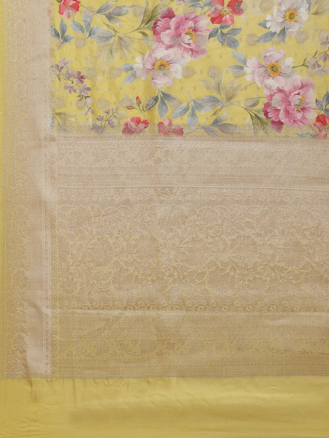 Digital Floral Printed Tussar Saree