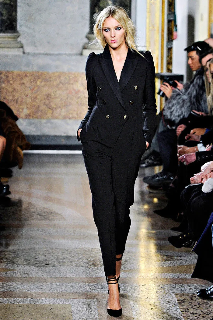 Emilio Pucci - Long Sleeve Black Jumpsuit Embellished Beaded Back - IT 42