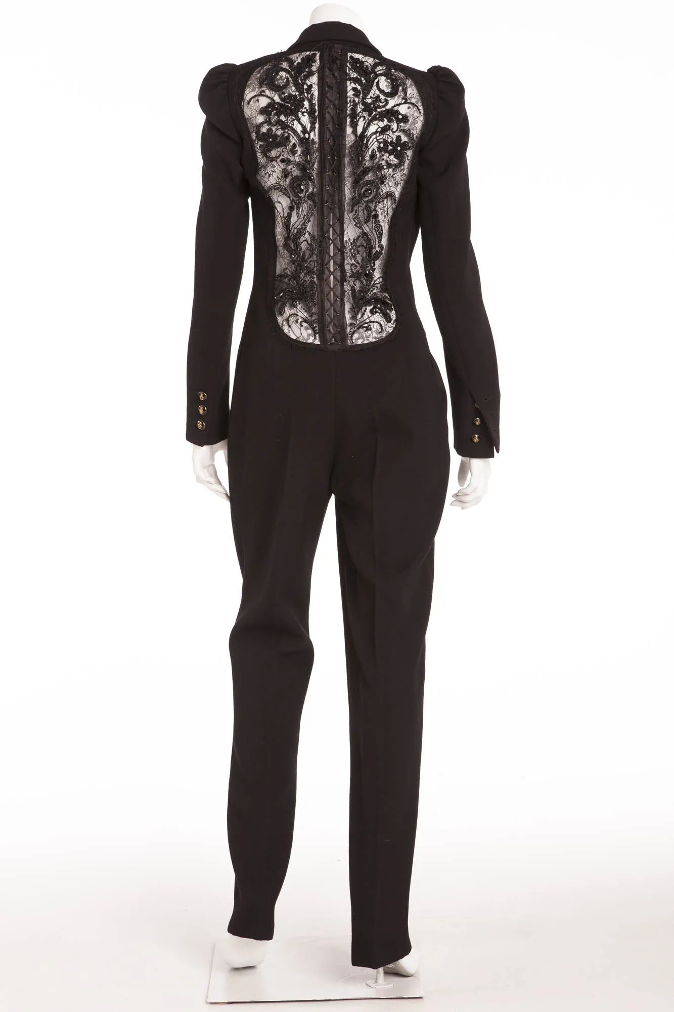 Emilio Pucci - Long Sleeve Black Jumpsuit Embellished Beaded Back - IT 42