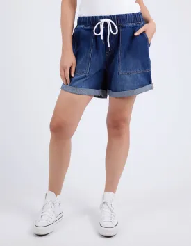 Emma Relaxed Denim Short Dark Blue Wash