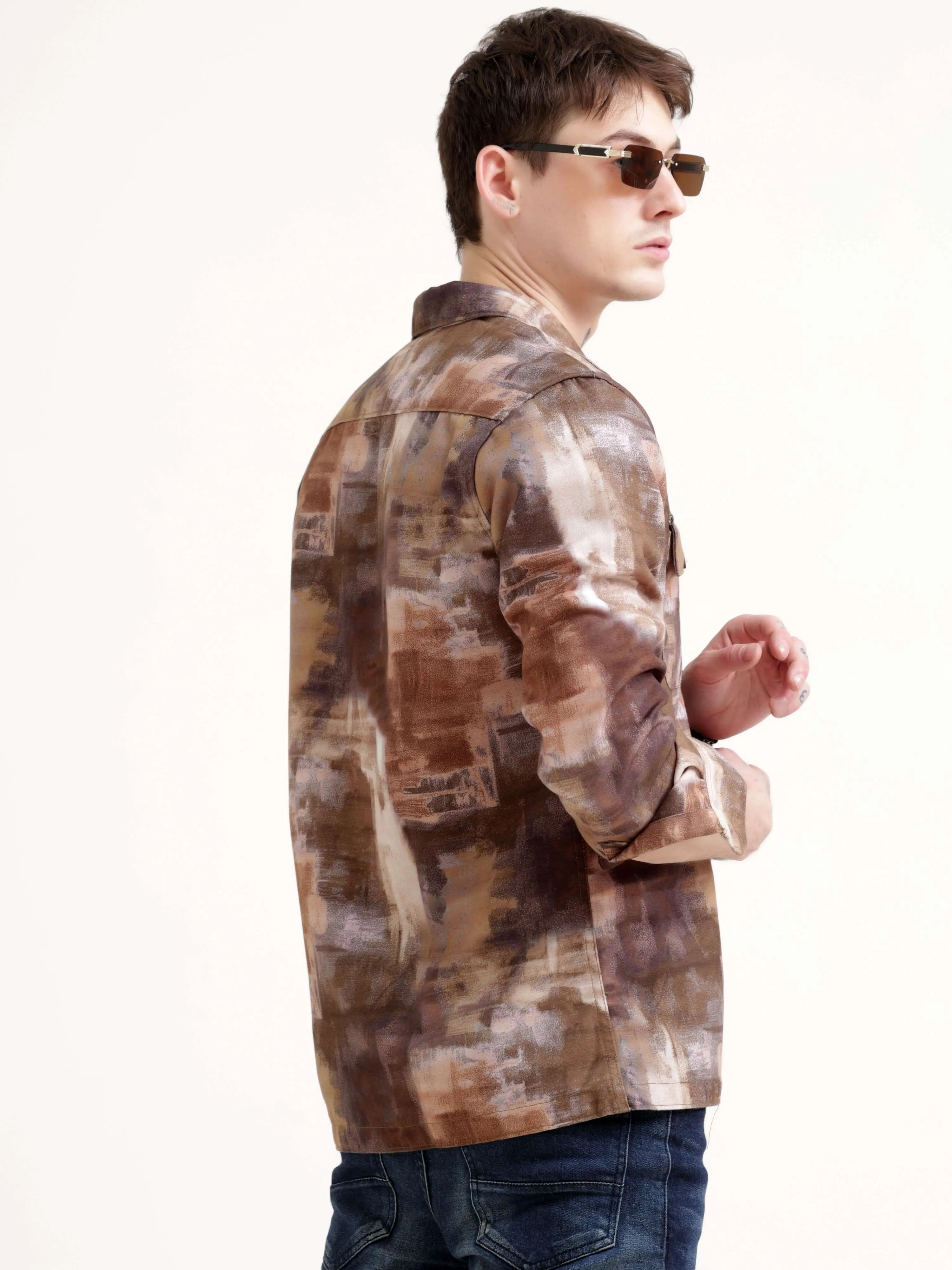 Enigmatic vibrance brown overshirt