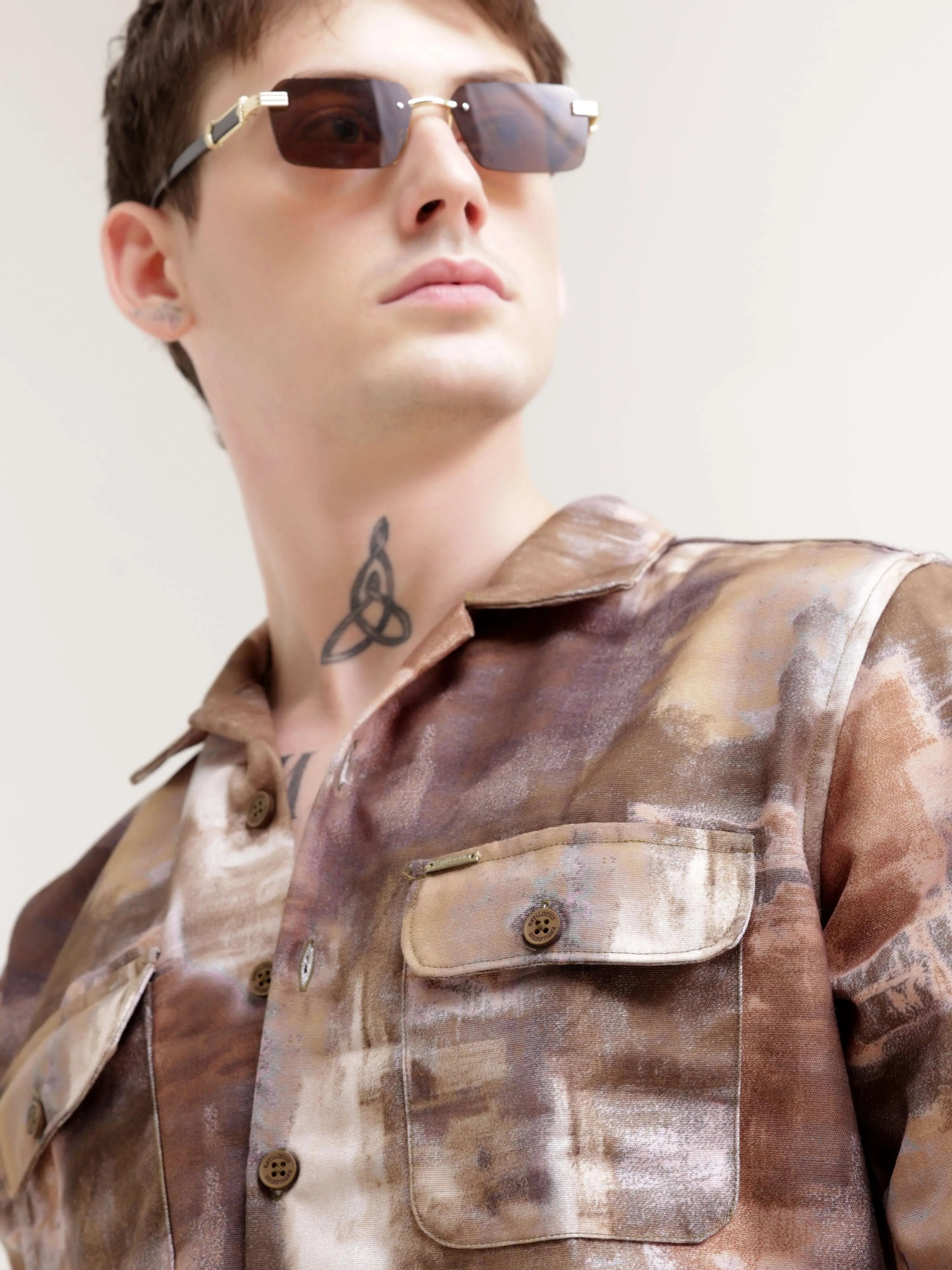 Enigmatic vibrance brown overshirt