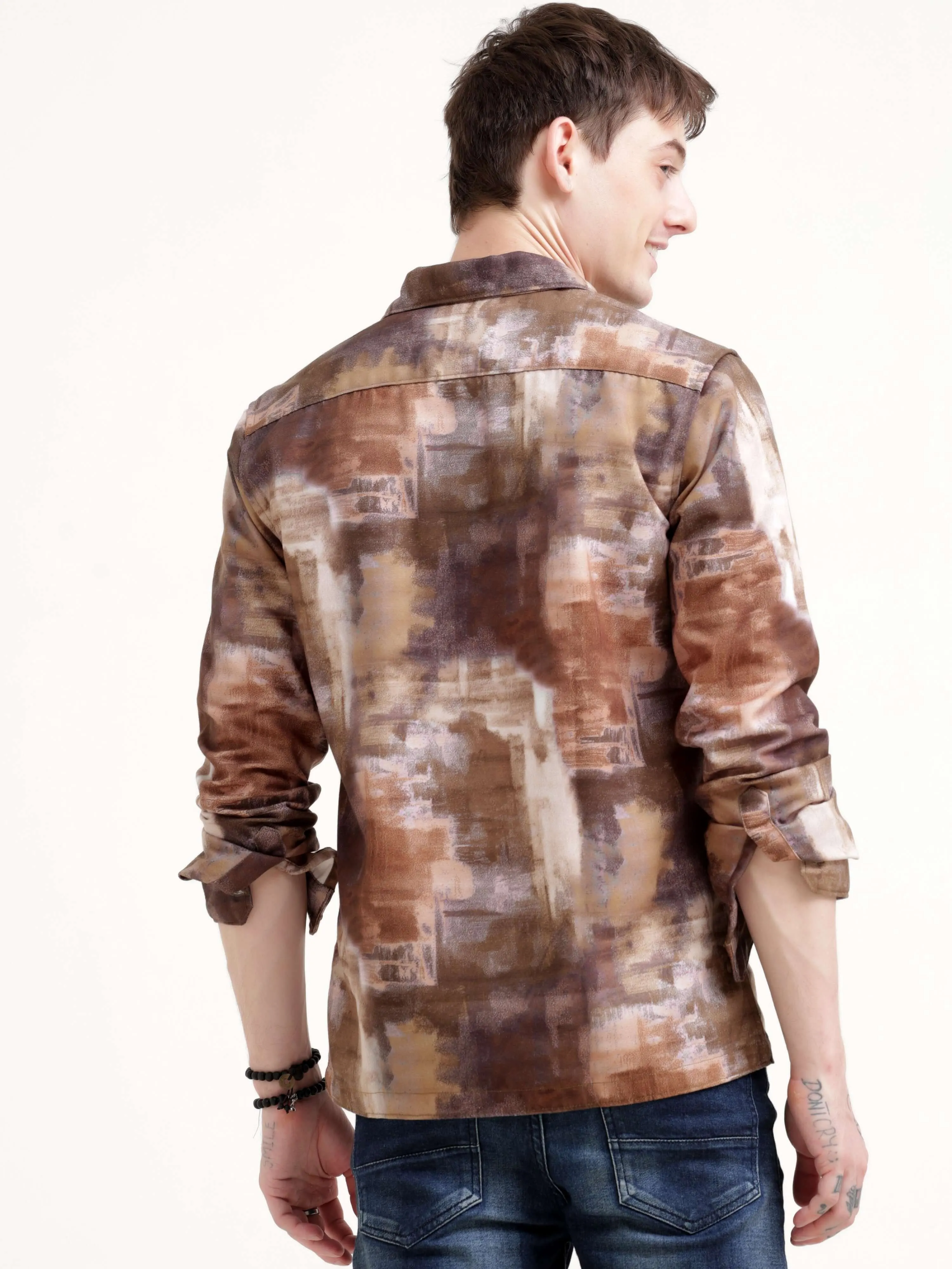 Enigmatic vibrance brown overshirt