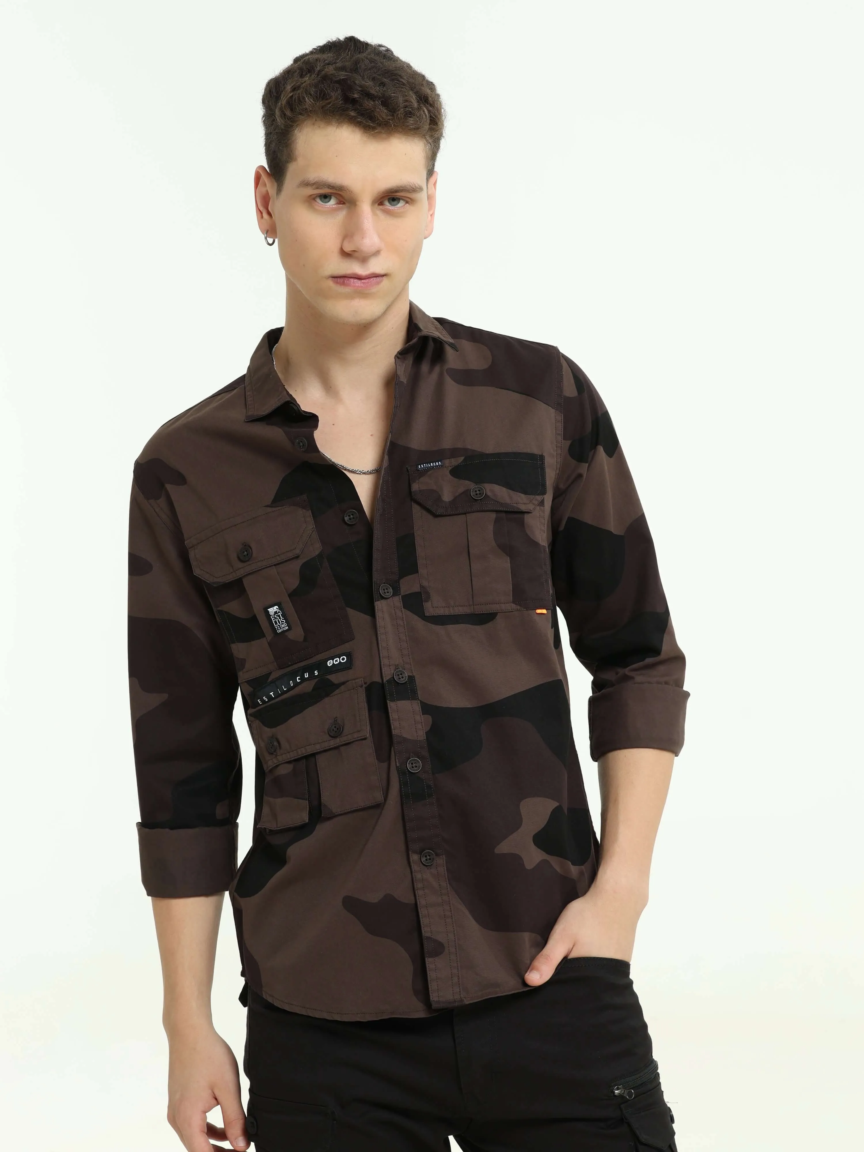 ETLS/72 Camo Cargo brown shirt