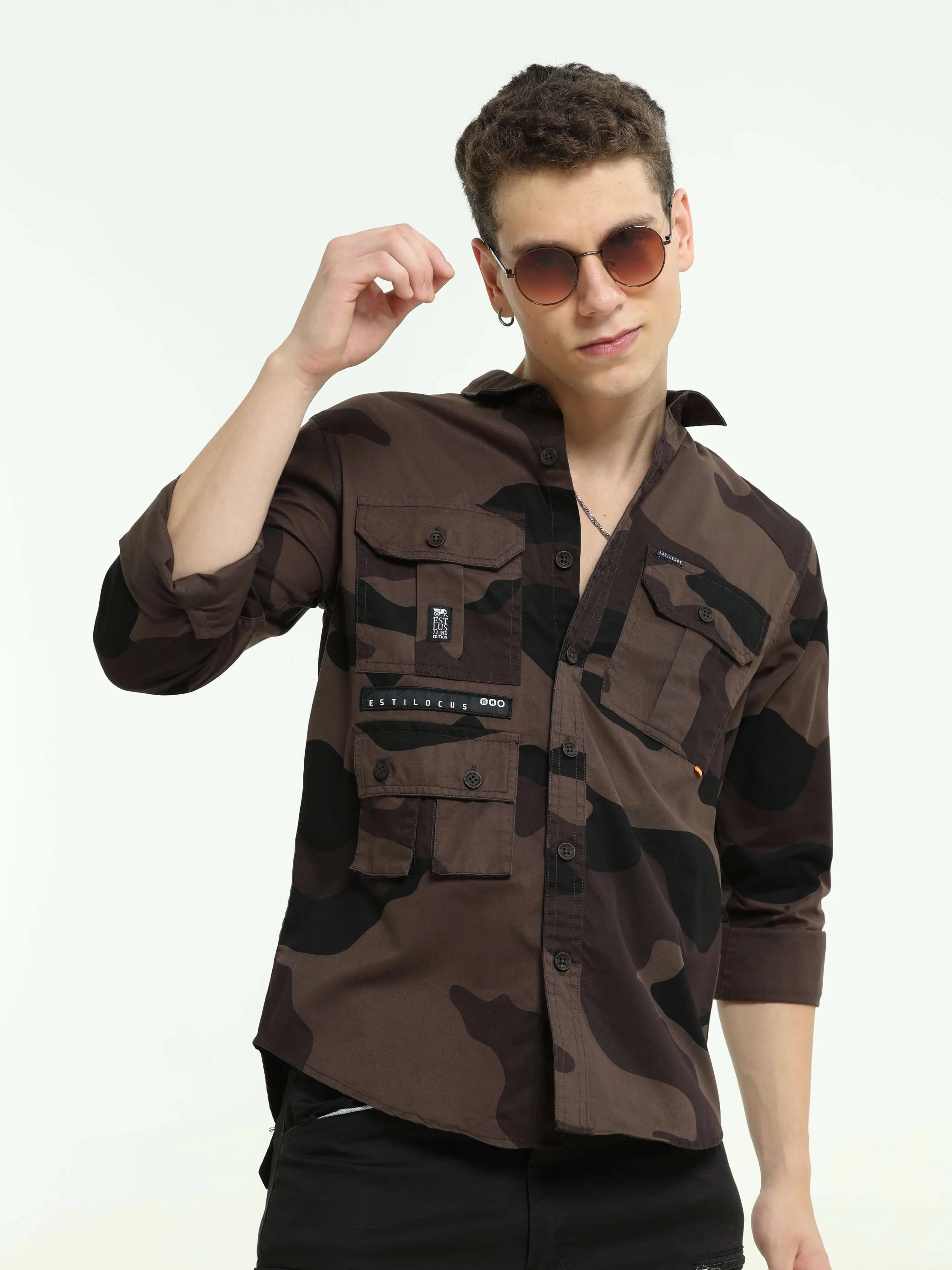 ETLS/72 Camo Cargo brown shirt