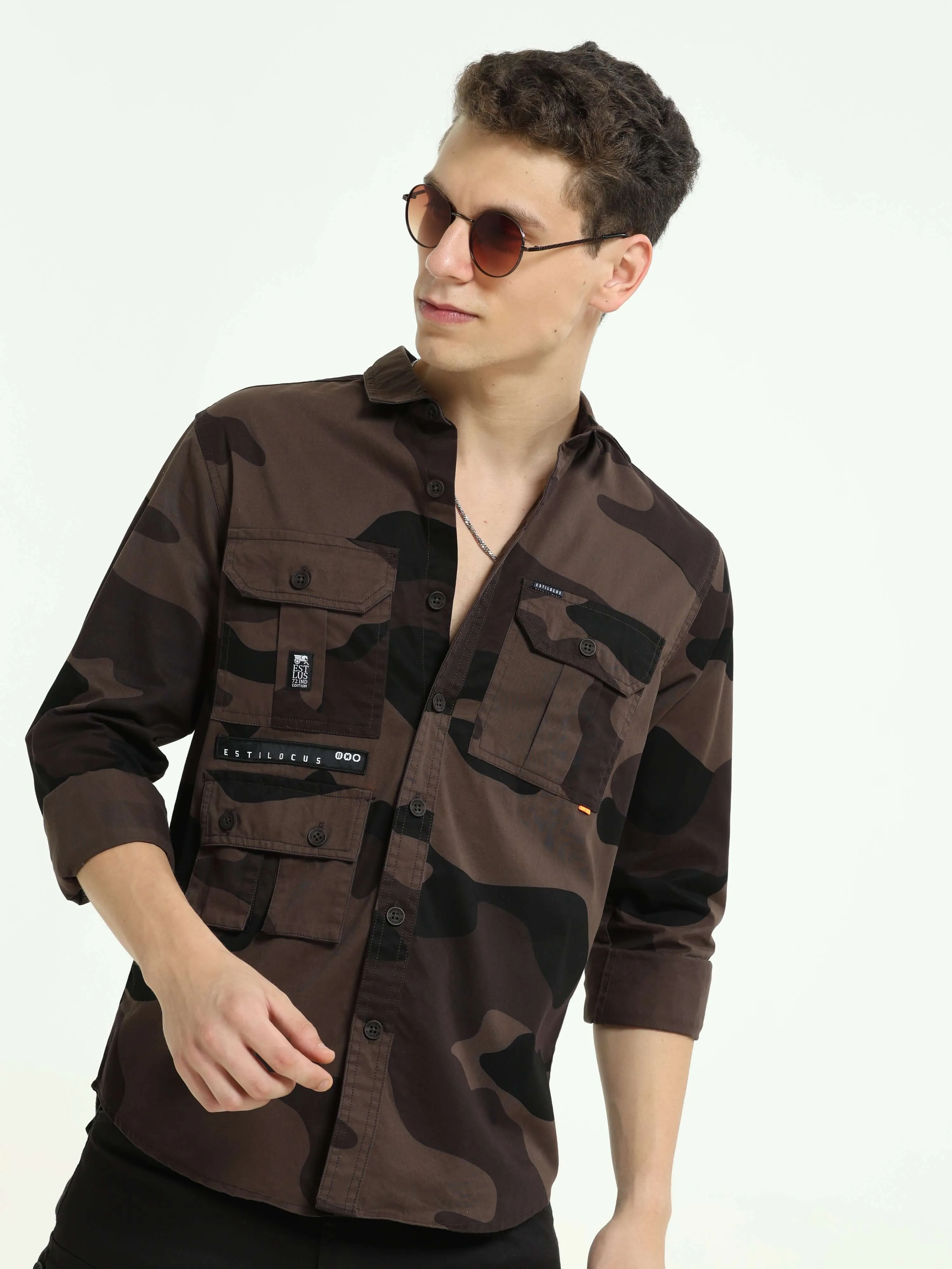 ETLS/72 Camo Cargo brown shirt