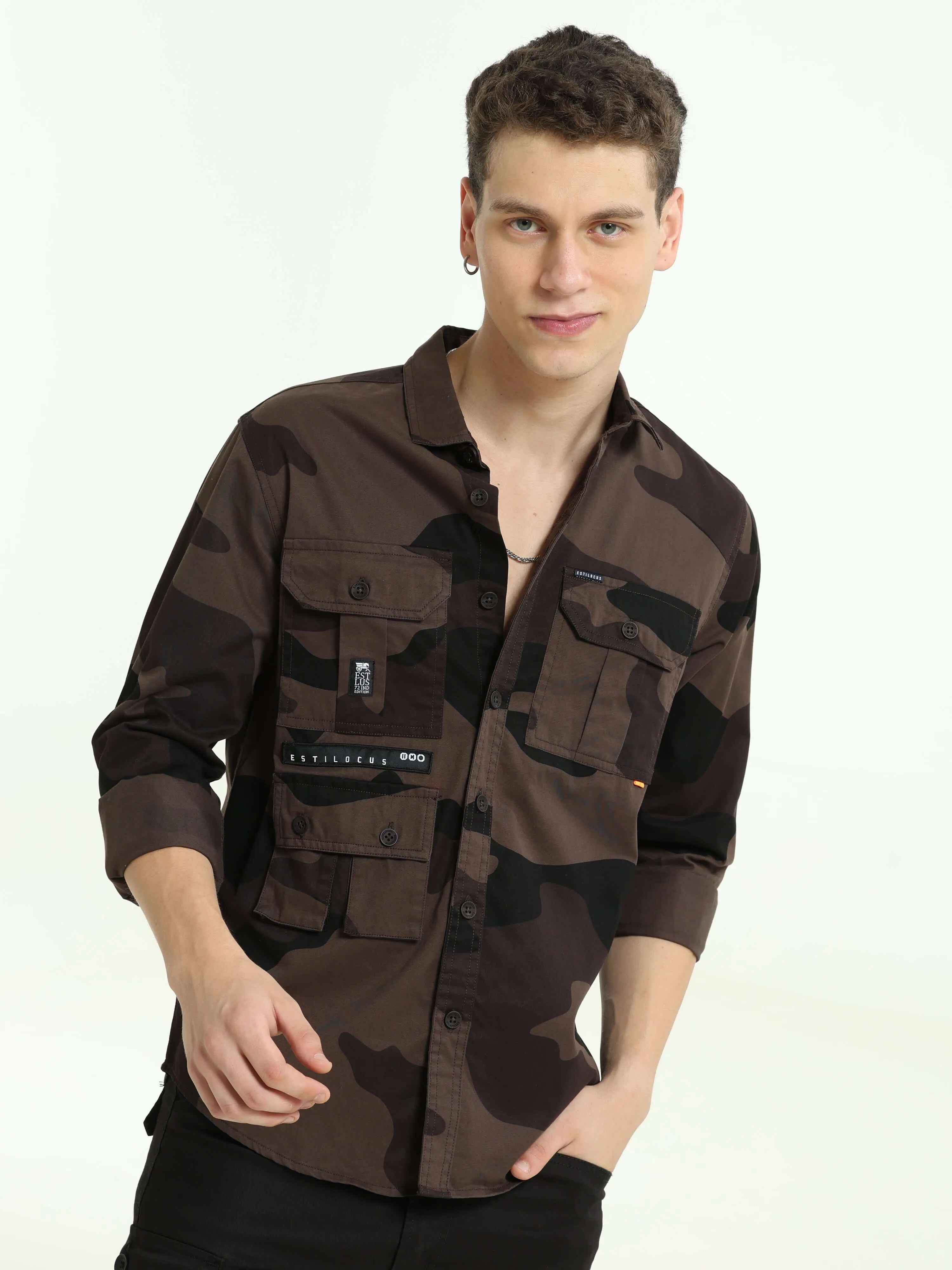 ETLS/72 Camo Cargo brown shirt