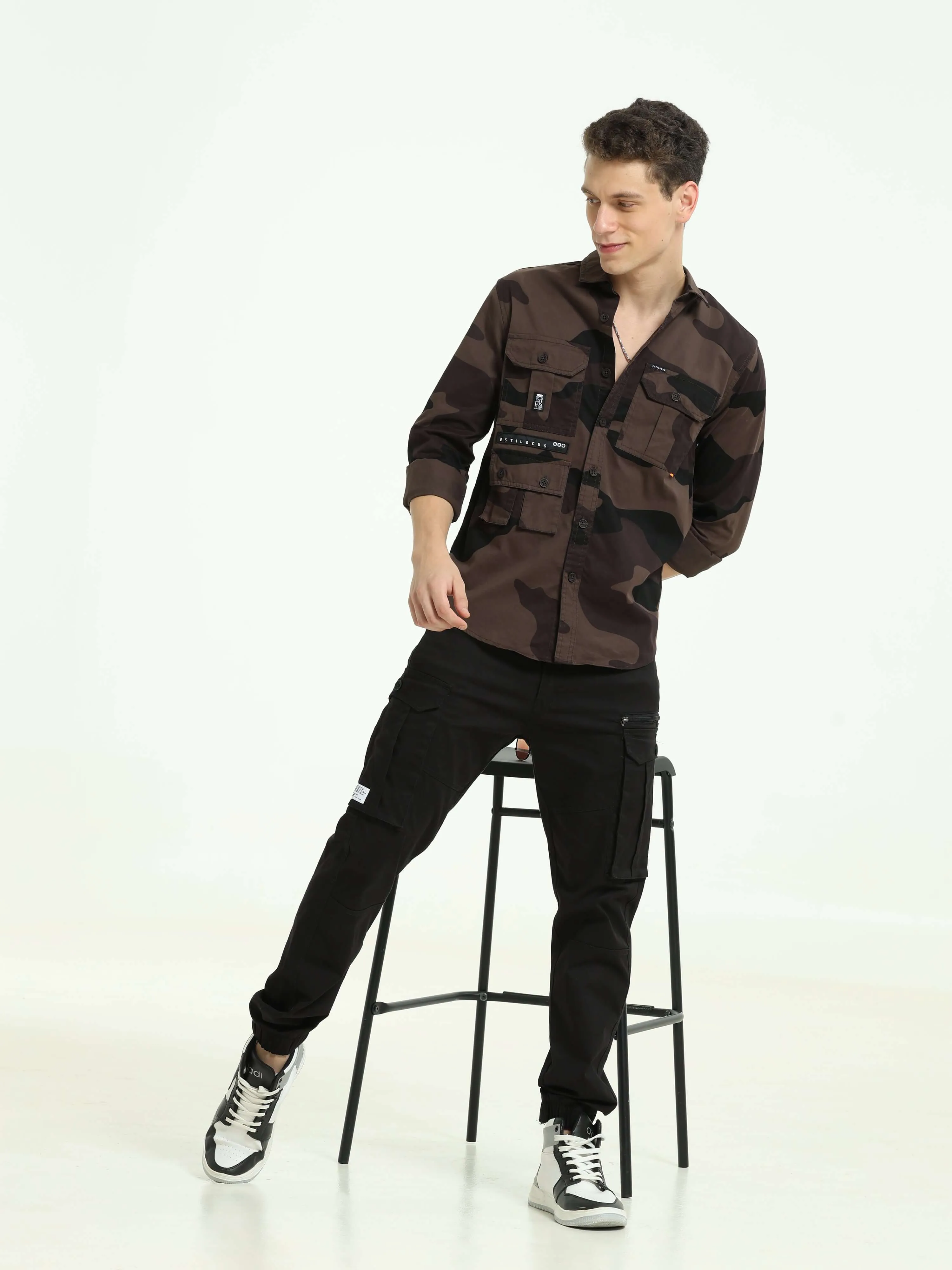 ETLS/72 Camo Cargo brown shirt