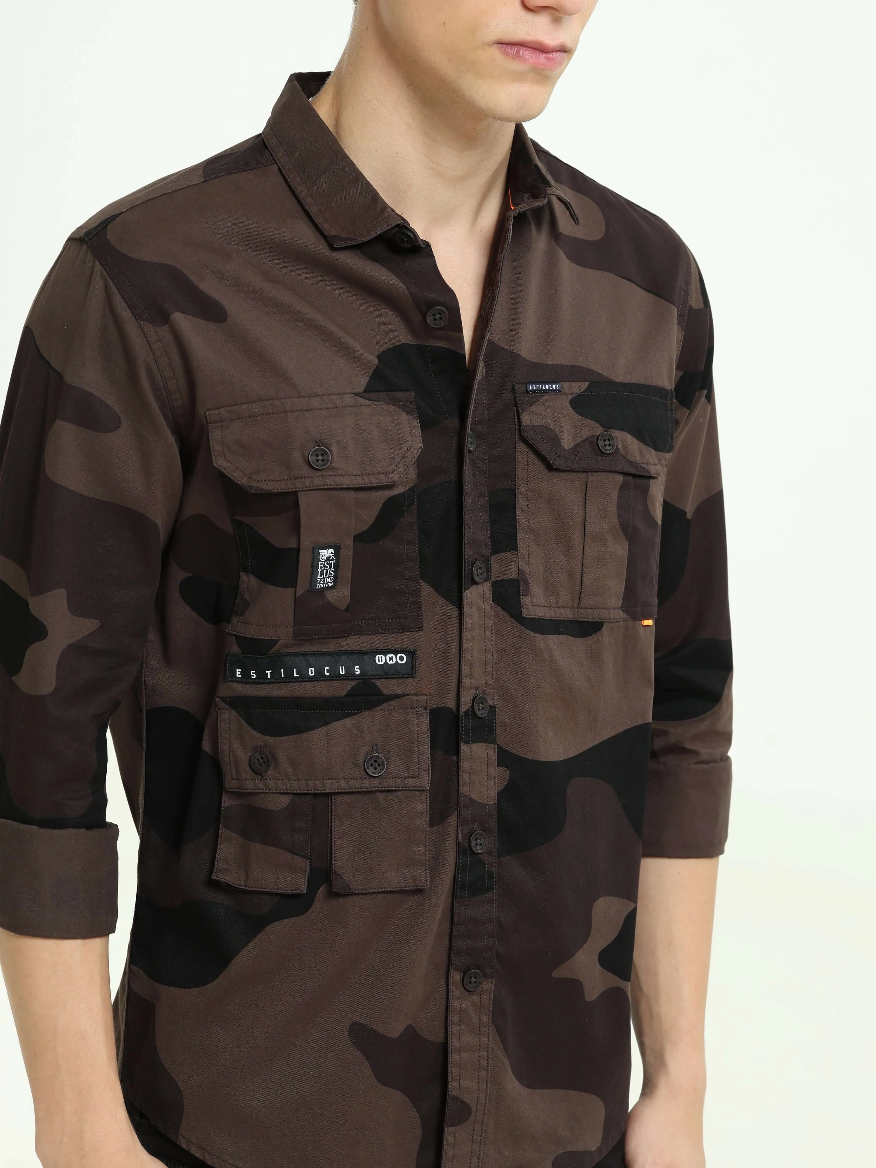 ETLS/72 Camo Cargo brown shirt