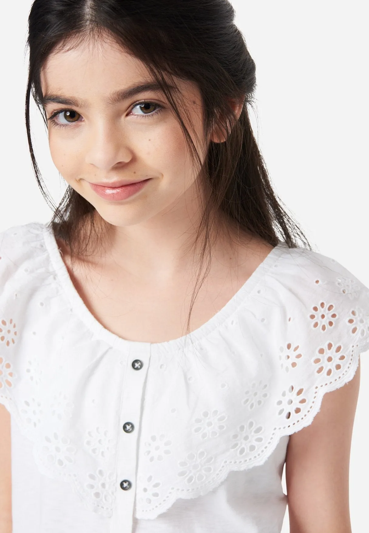 Eyelet Ruffle Tank