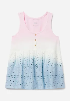 Eyelet Scoop-Neck Tank