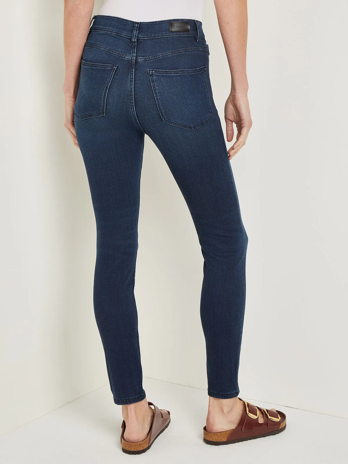 Farrow High-Rise Skinny Ankle Jeans, Dark Indigo