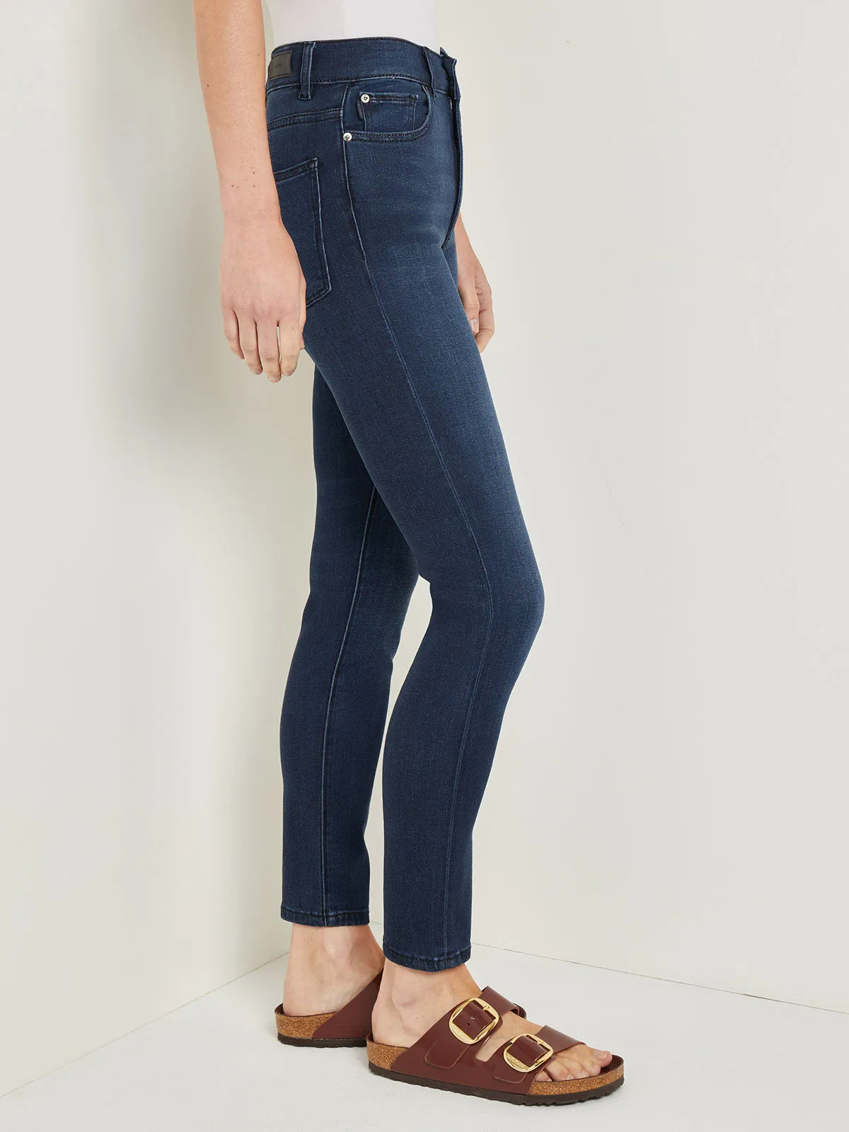 Farrow High-Rise Skinny Ankle Jeans, Dark Indigo