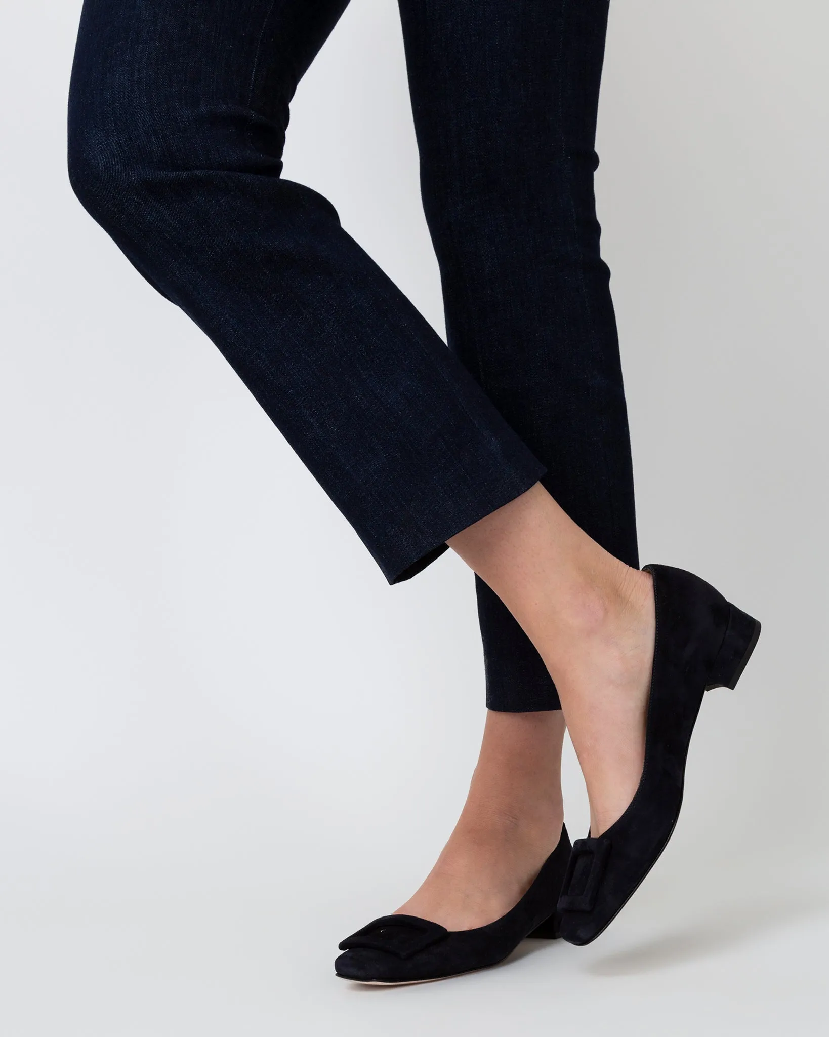 Faye Flare Cropped Pant in Indigo Stretch Denim