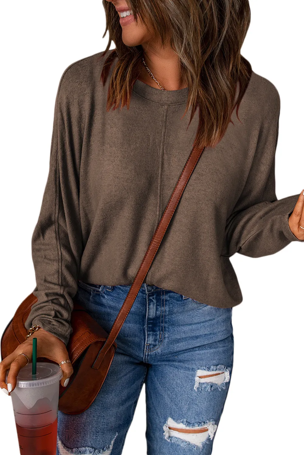 Fiery Solid Long Sleeve Top