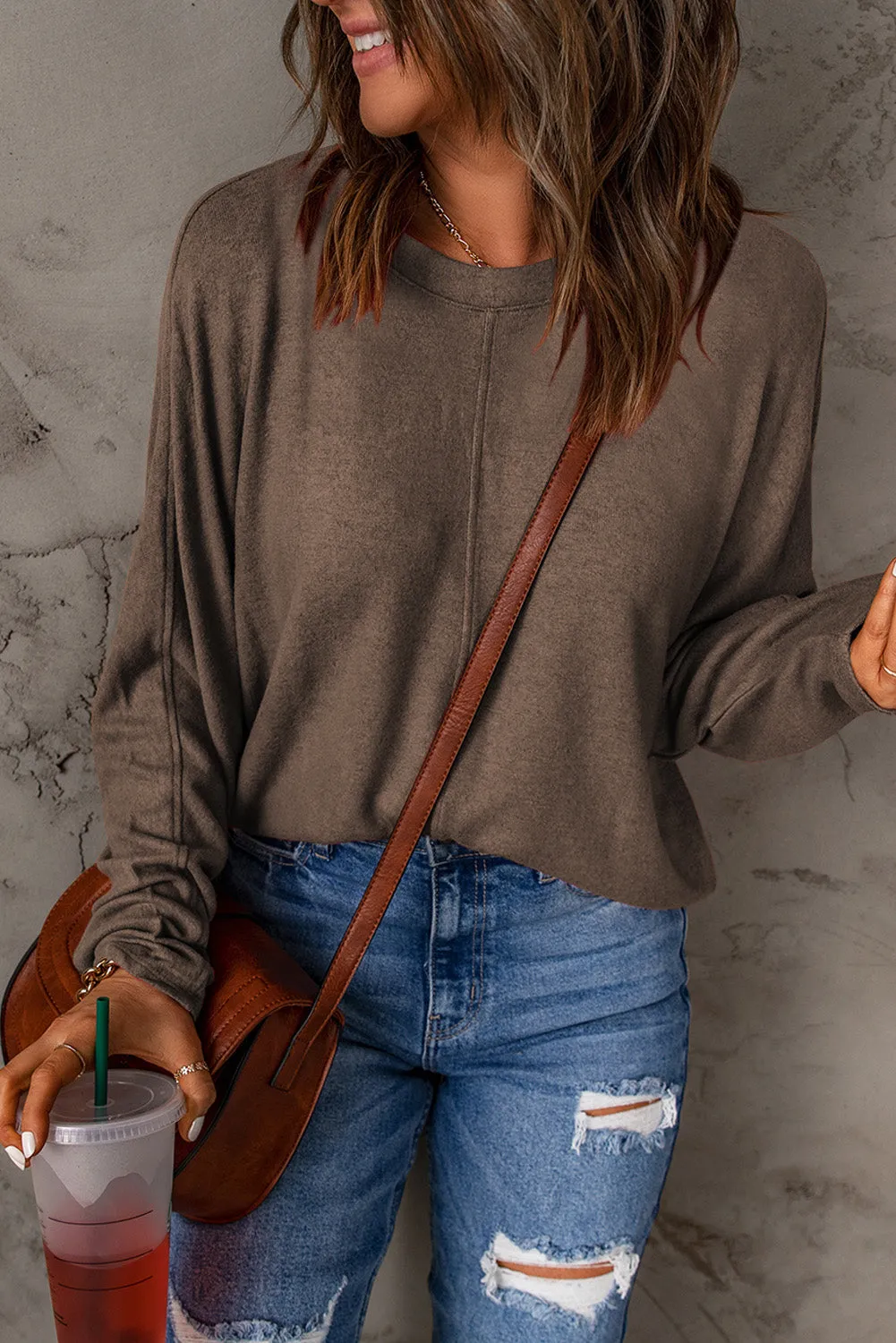 Fiery Solid Long Sleeve Top