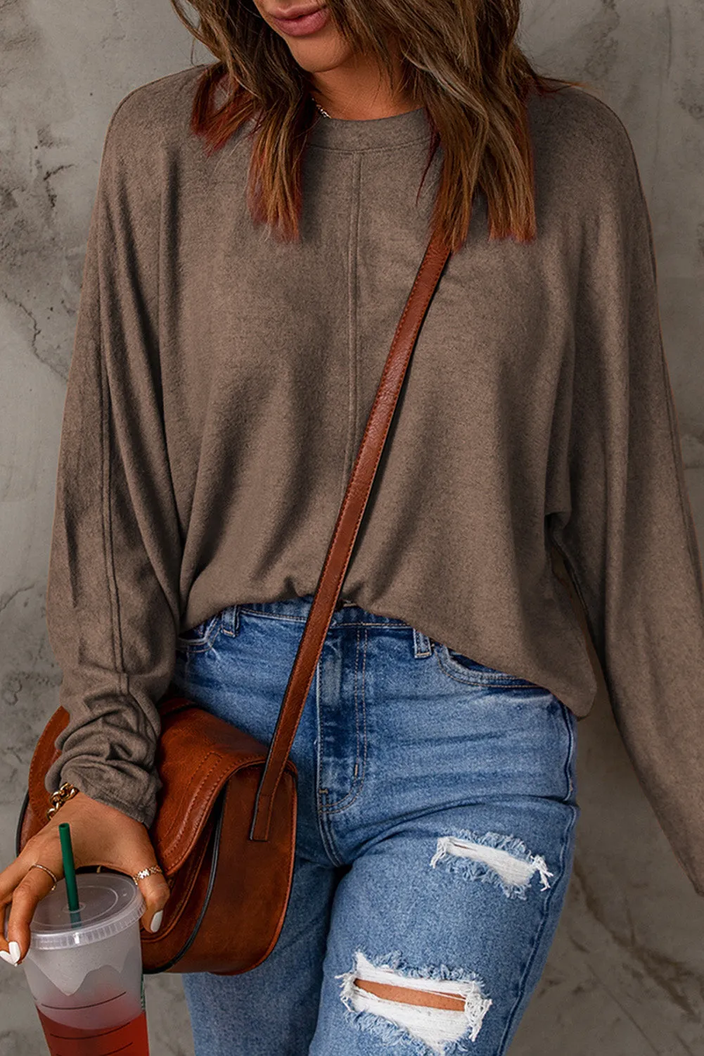 Fiery Solid Long Sleeve Top