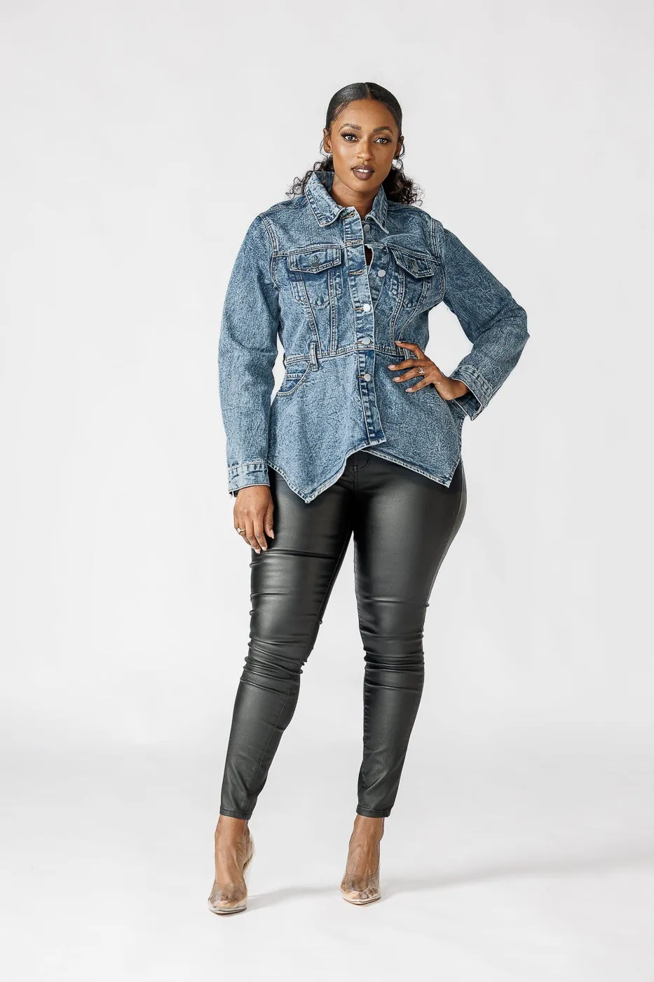 FINAL SALE - Esmee Peplum Denim Jacket