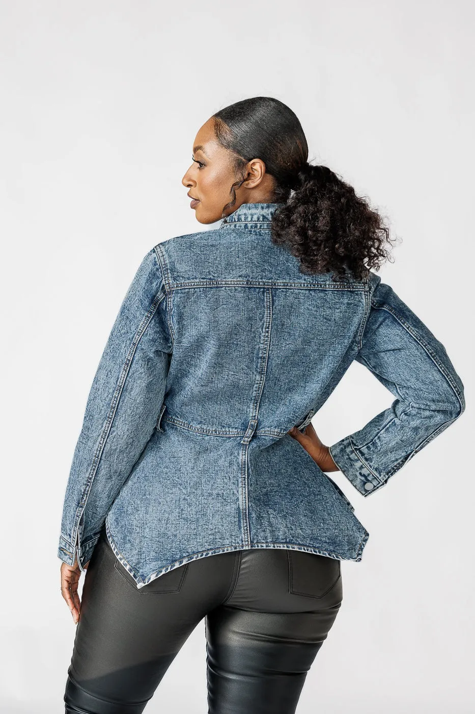 FINAL SALE - Esmee Peplum Denim Jacket