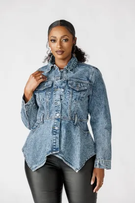 FINAL SALE - Esmee Peplum Denim Jacket