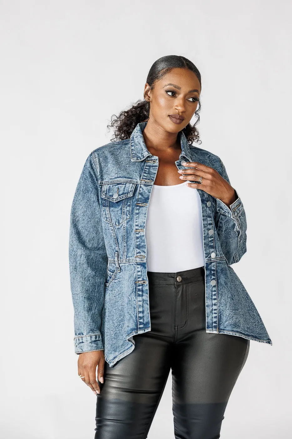 FINAL SALE - Esmee Peplum Denim Jacket