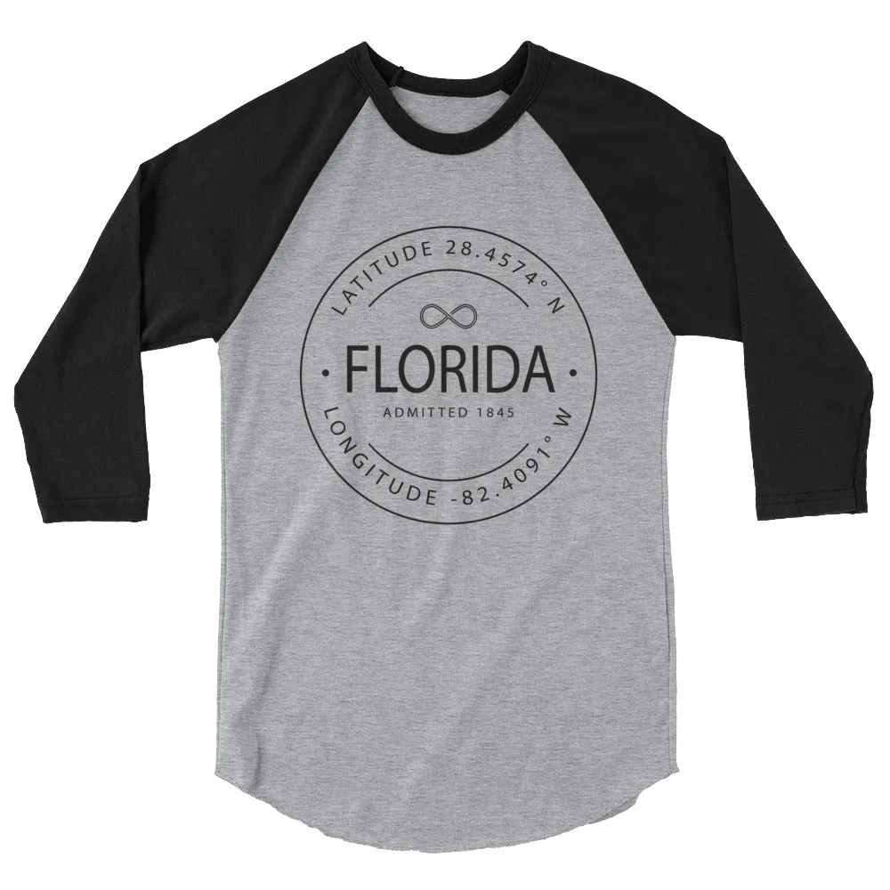 Florida - 3/4 Sleeve Raglan Shirt - Latitude & Longitude