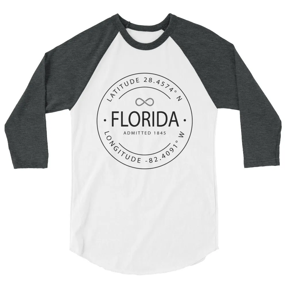 Florida - 3/4 Sleeve Raglan Shirt - Latitude & Longitude