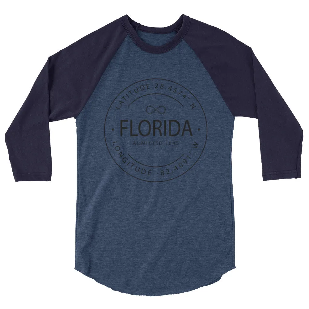 Florida - 3/4 Sleeve Raglan Shirt - Latitude & Longitude