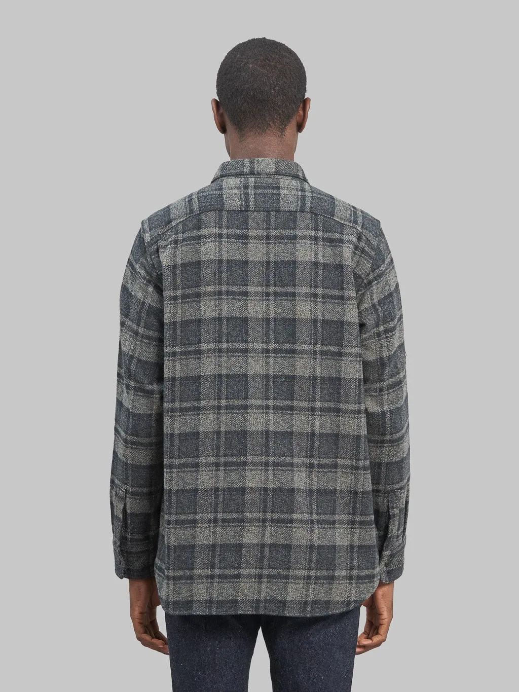 Fob Factory F3497 Nel Check Work Shirt Grey