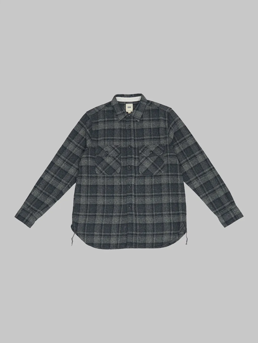 Fob Factory F3497 Nel Check Work Shirt Grey