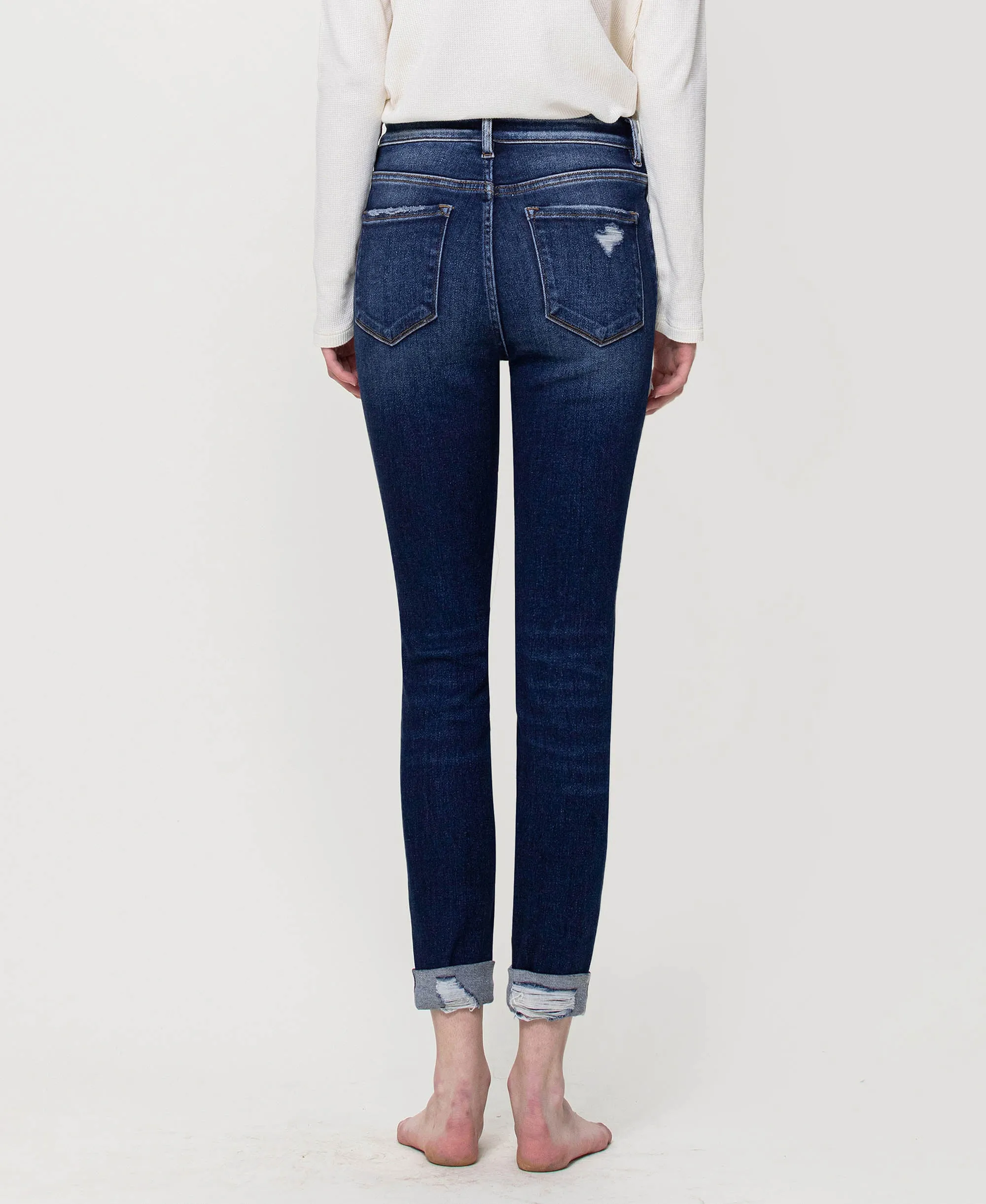 Forget - Distressed High Rise Skinny Jeans