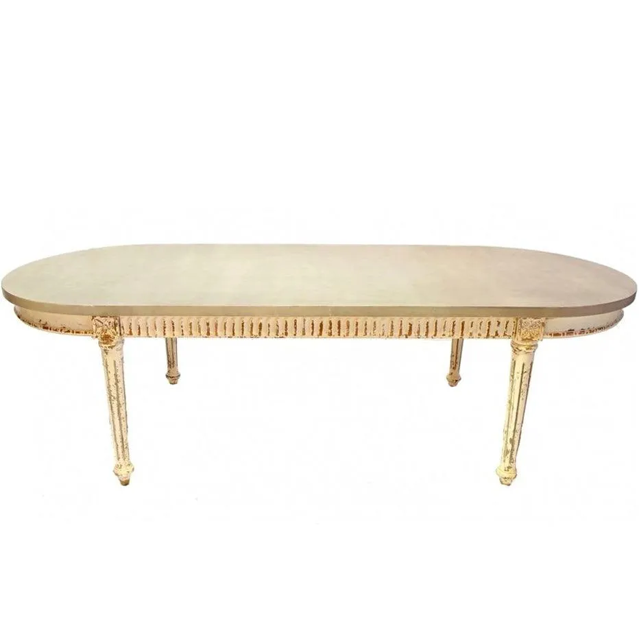 French Shabby Chic Oval Dining Table