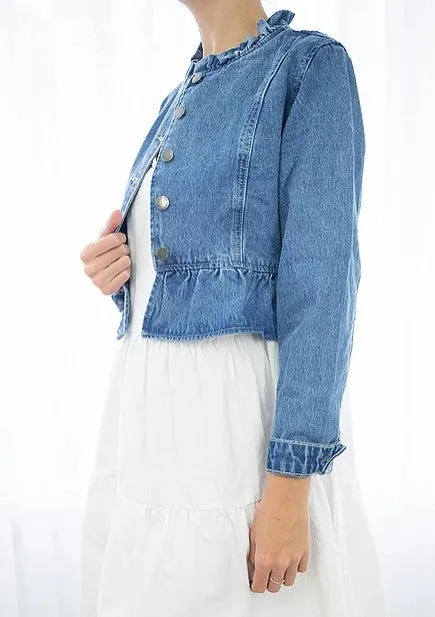 Frill Light Blue Denim Jacket