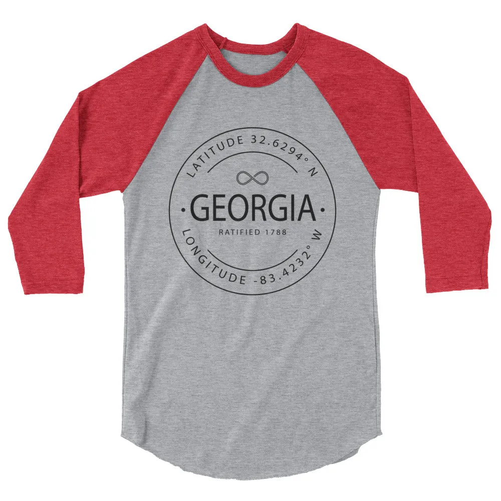 Georgia - 3/4 Sleeve Raglan Shirt - Latitude & Longitude