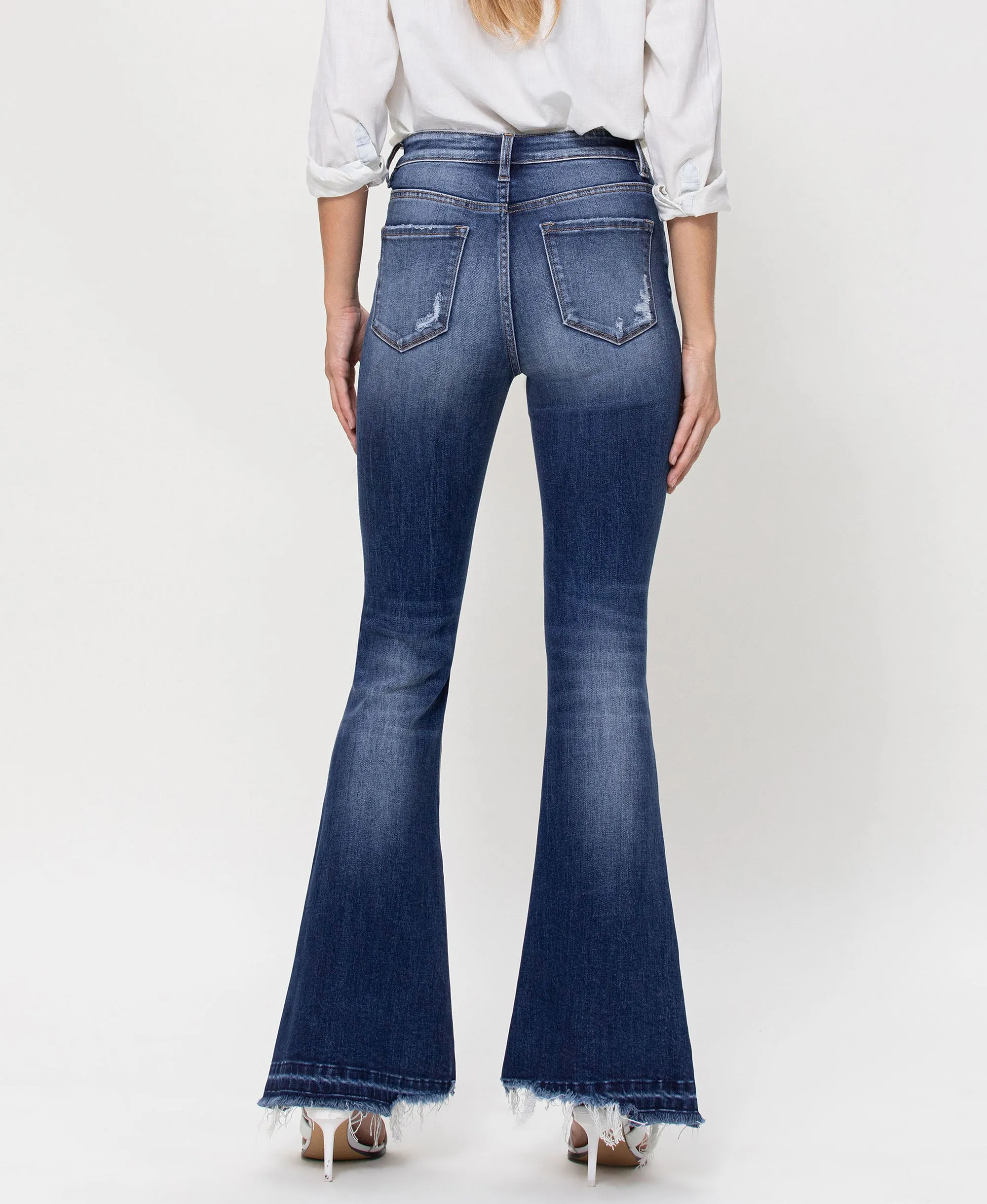 Giant Step - Distressed High Rise Flare Jeans