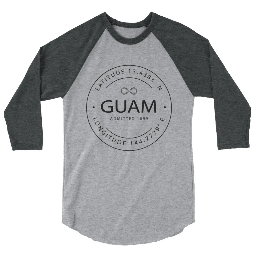 Guam - 3/4 Sleeve Raglan Shirt - Latitude & Longitude