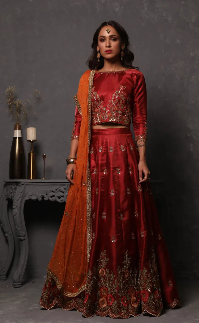 Handwork Embroidered Taffeta Luxury Lehenga Choli | SHAHIZAIB | L201917