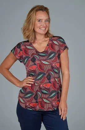 Harlequin Print Short Sleeve Jersey Top