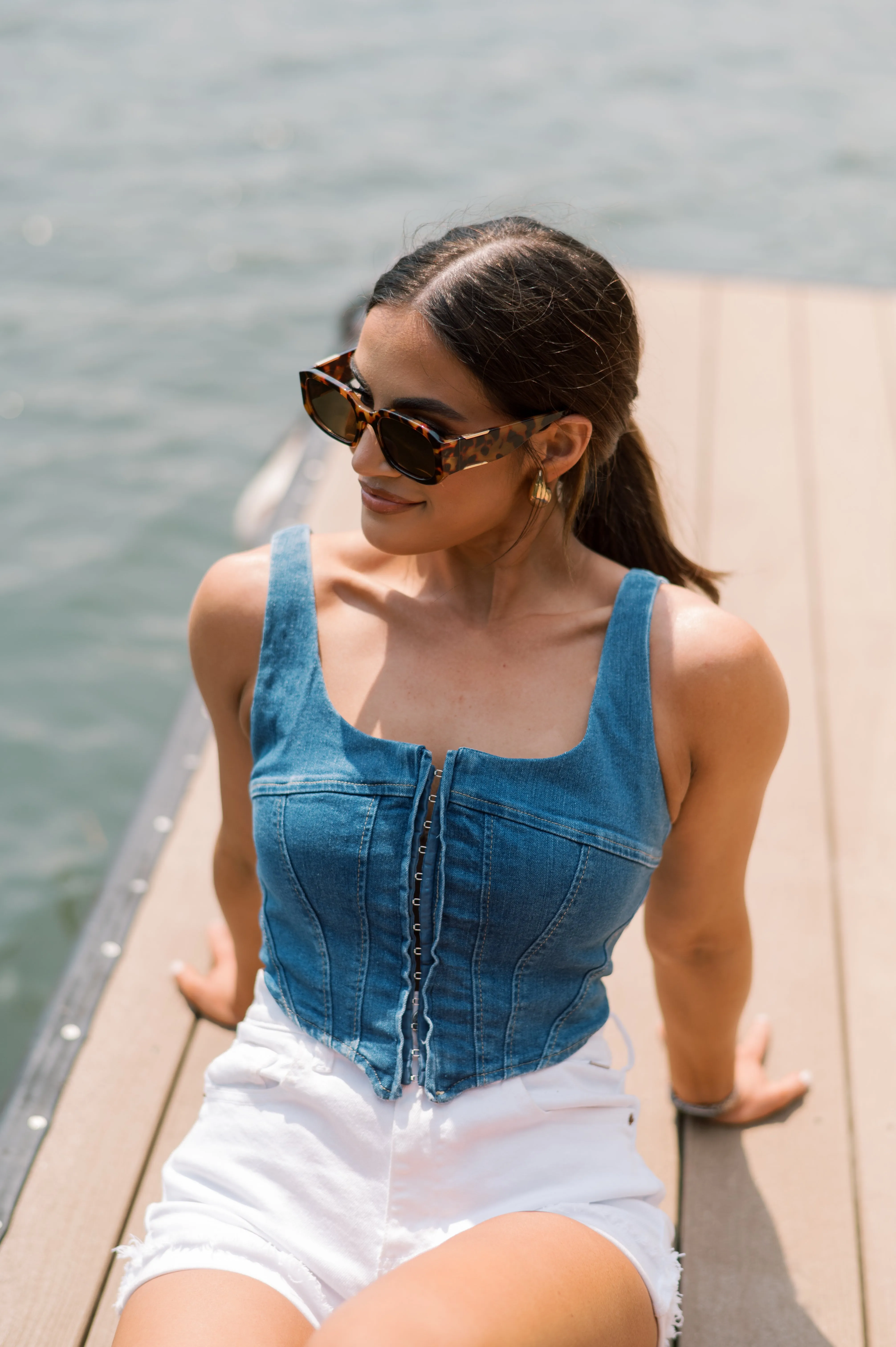 Harrison Denim Corset Top