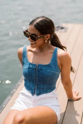 Harrison Denim Corset Top