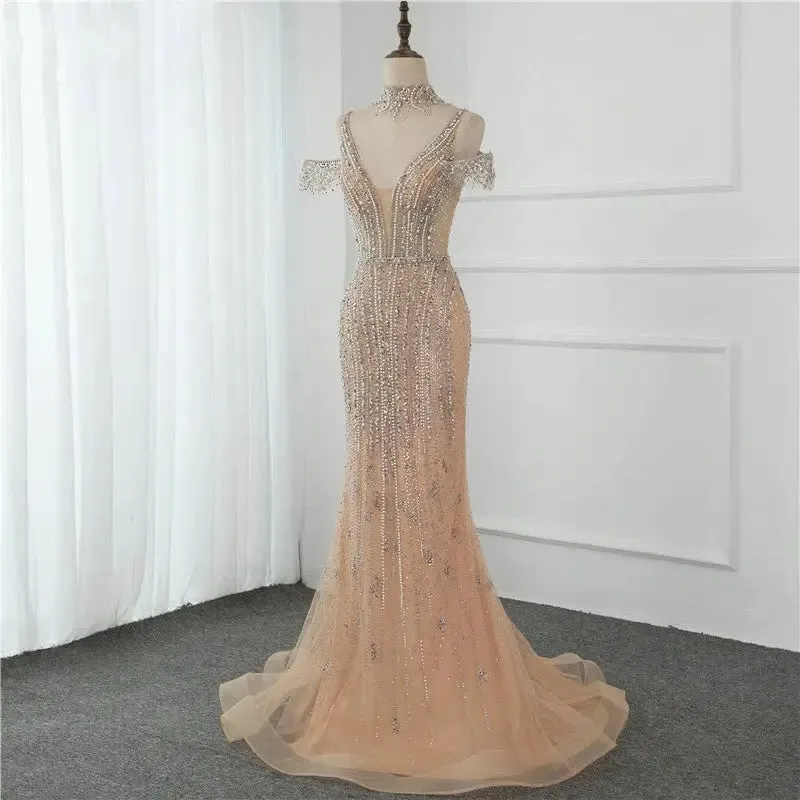 HEILEY - Pearls Diamond Evening Gown