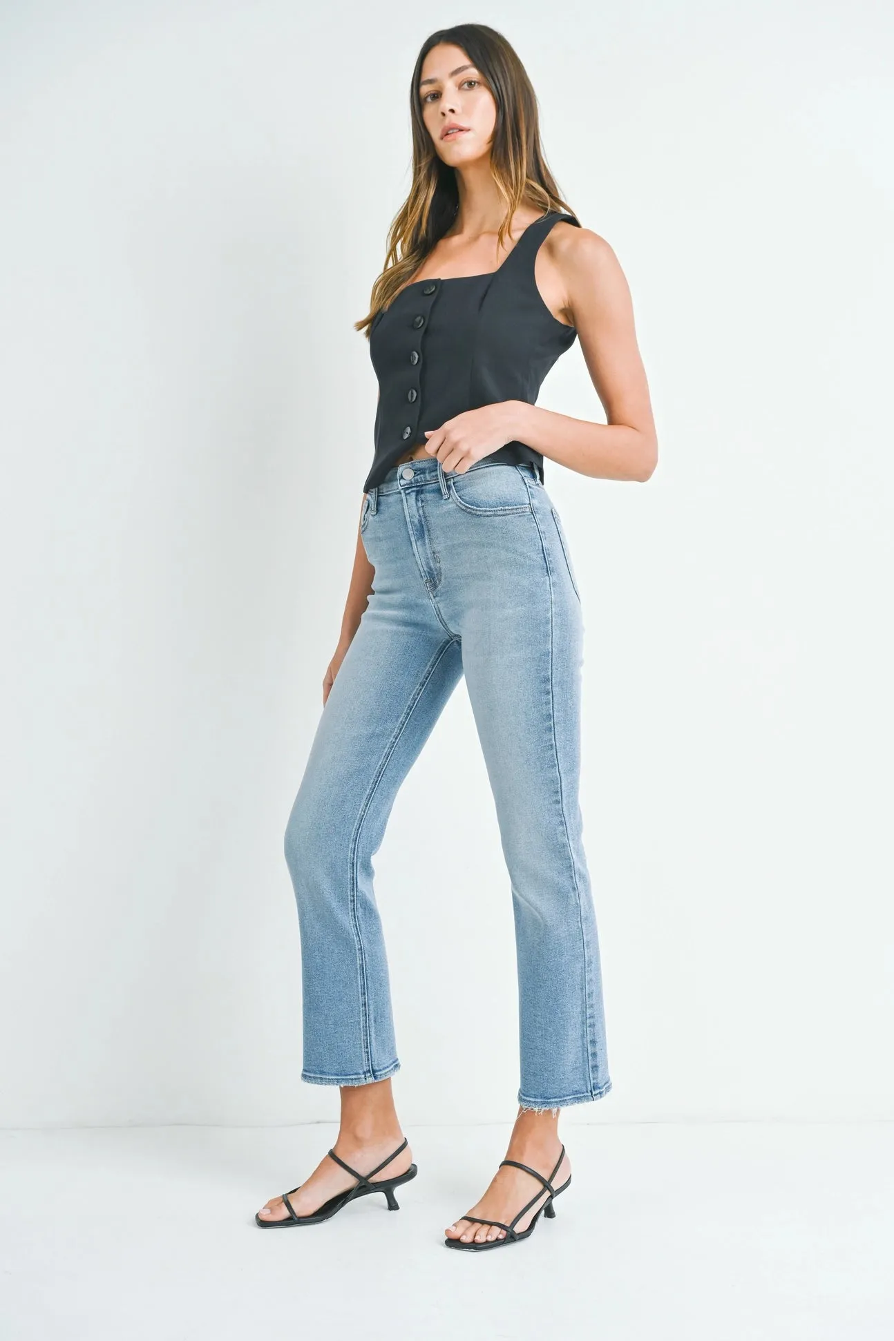 HR Soft Stretchy Straight  Light Denim