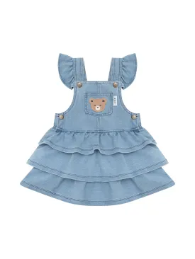 HUXBEAR KNIT DENIM FRILL PINAFORE