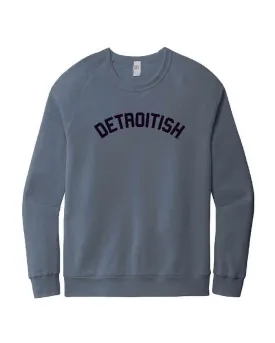 Ink Detroit Detroitish French Terry Crewneck Sweatshirt - Washed Denim Blue