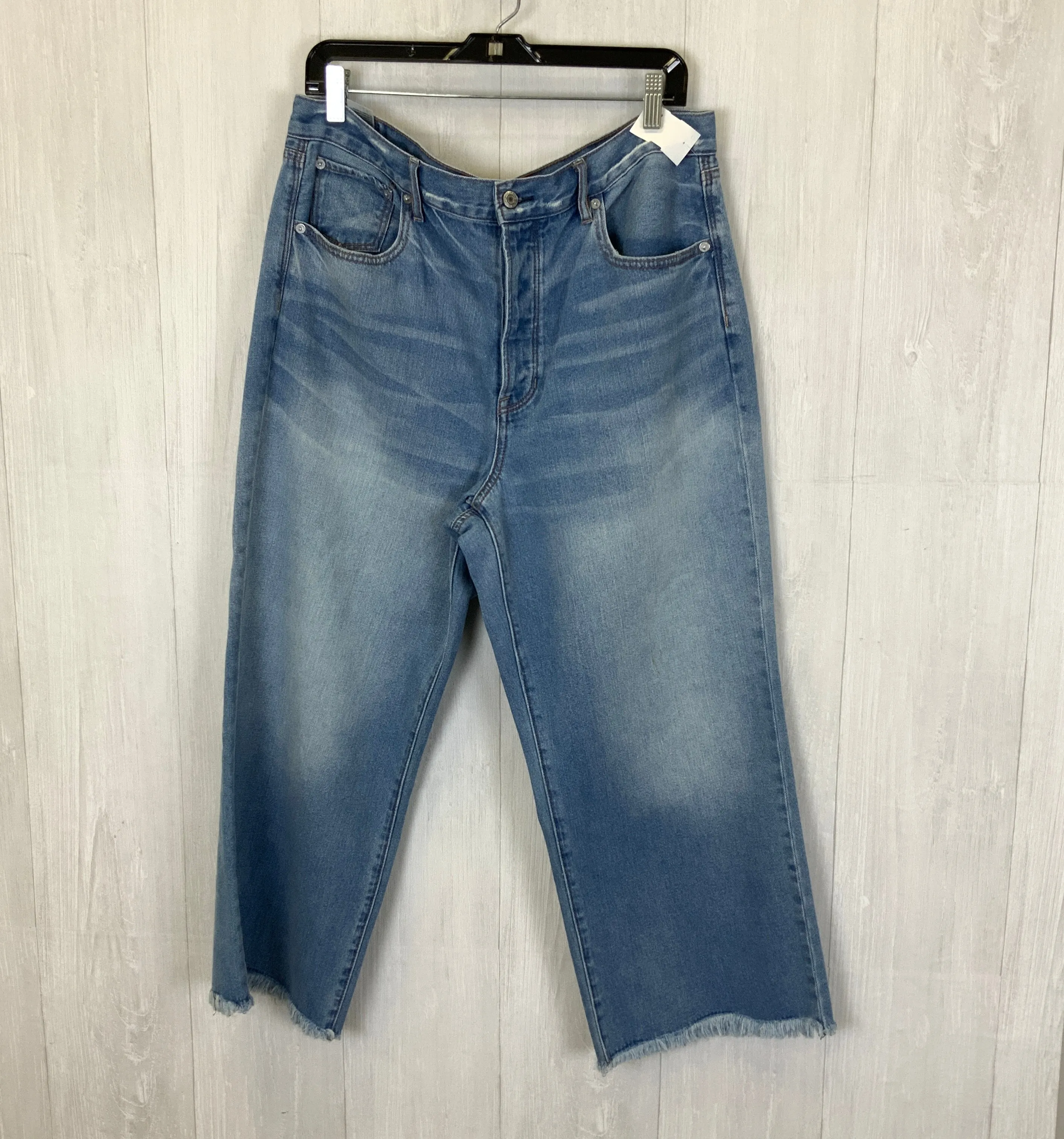 Jeans Cropped By American Eagle In Blue Denim, Size: 16