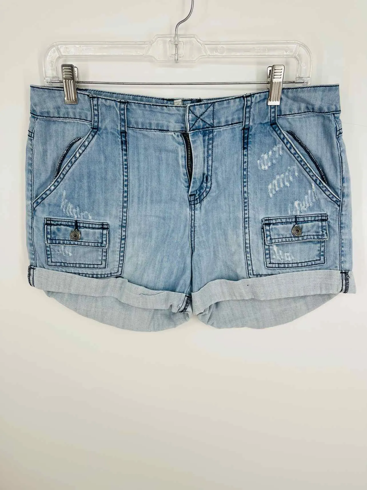 Joie Size 8 Denim Distressed Designer Shorts